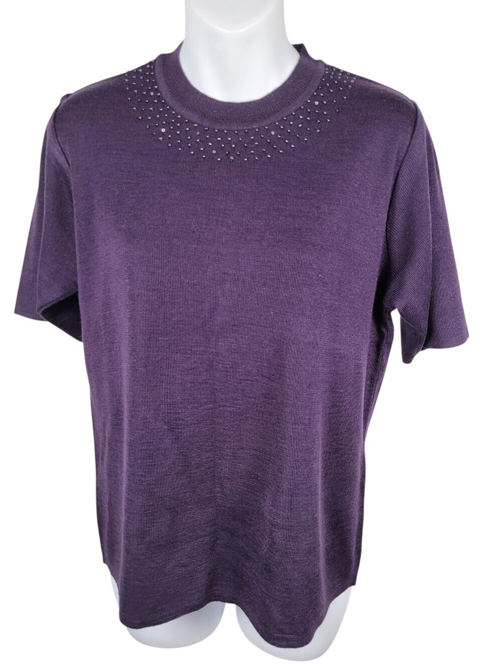 2/$20 Y2K Purple Black Beads Top Blouse Size: Large